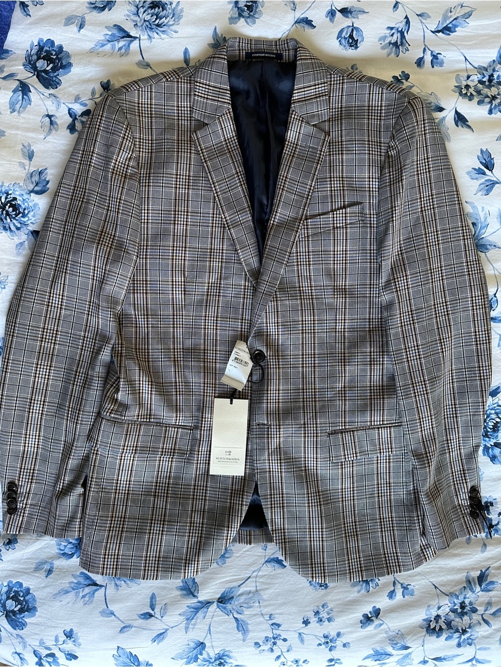 Mens Scotch & Soda Glen Check Blazer/Sportcoat Size XL